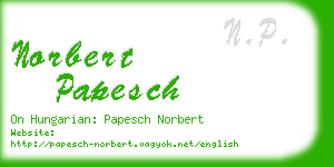 norbert papesch business card